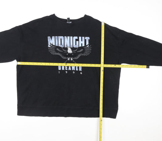 Womens UK Size L New Look Black Pullover Sweatshirt