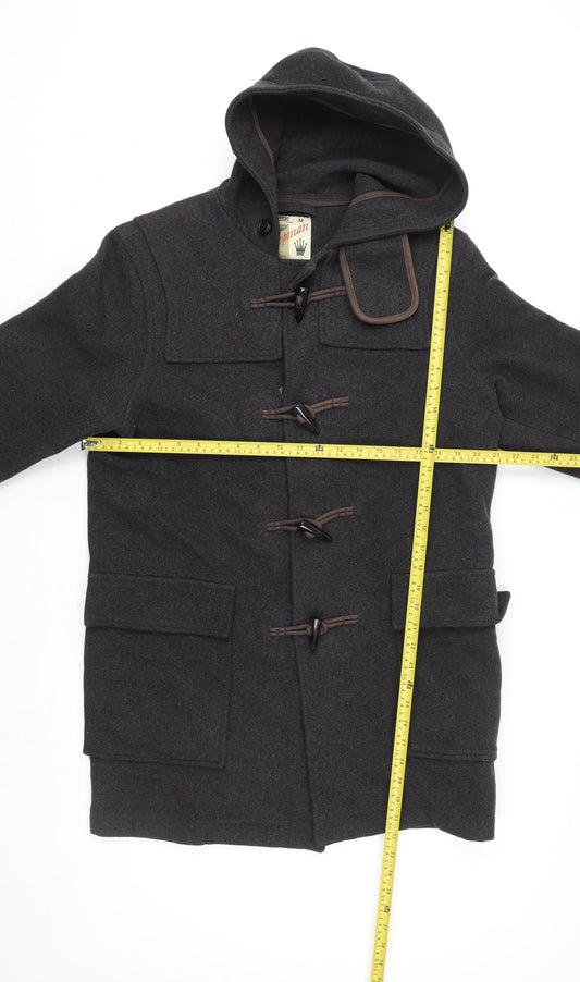 Unisex Adults UK Size M Topman Black Duffle Coat