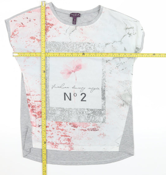 Womens UK Size XS Long Tall Sally Grey Basic T-Shirt