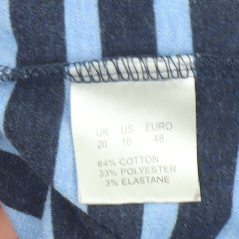 Womens UK Size 20 DASH Blue Basic T-Shirt