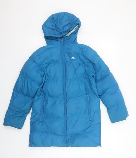 Girls UK Size 7-8 Years Trespass Blue Puffer Jacket