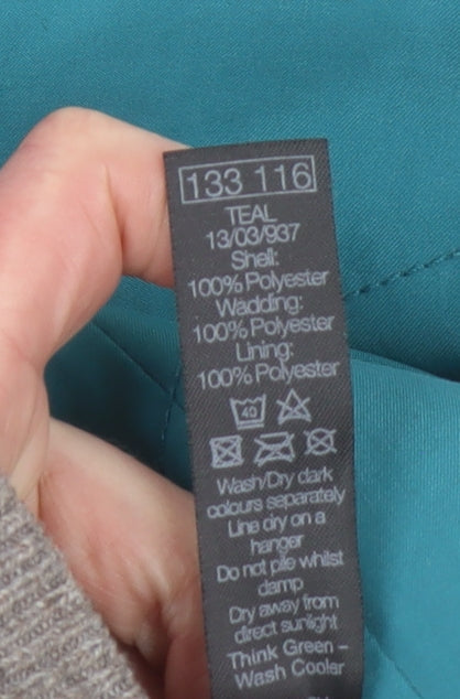 Womens UK Size 16 M&Co Green Quilted Coat
