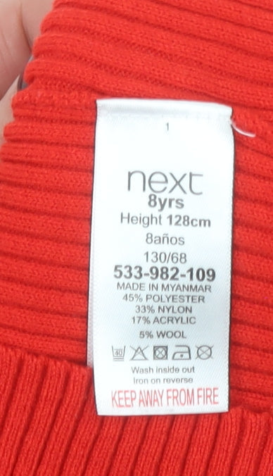 Girls UK Size 8 Years NEXT Red Pullover Jumper
