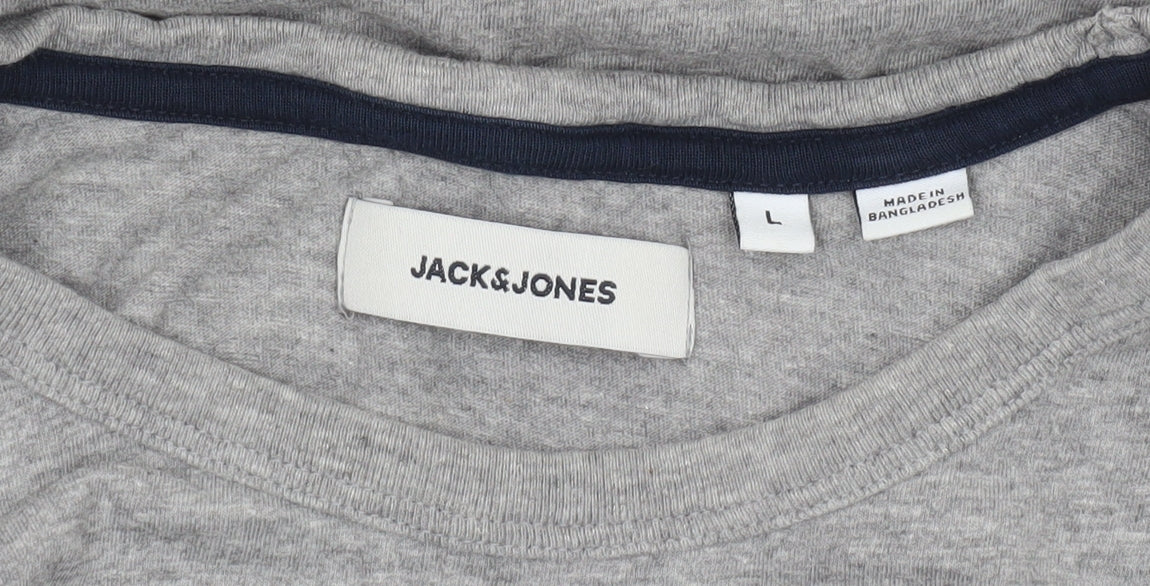 Mens UK Size L JACK & JONES Grey T-Shirt
