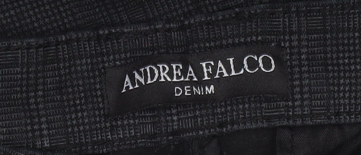 Mens UK Size 38 Andrea Falco Slim Fit Chino Black Trousers
