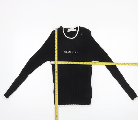 Womens UK Size 8 Aje Athletica Black Pullover Jumper