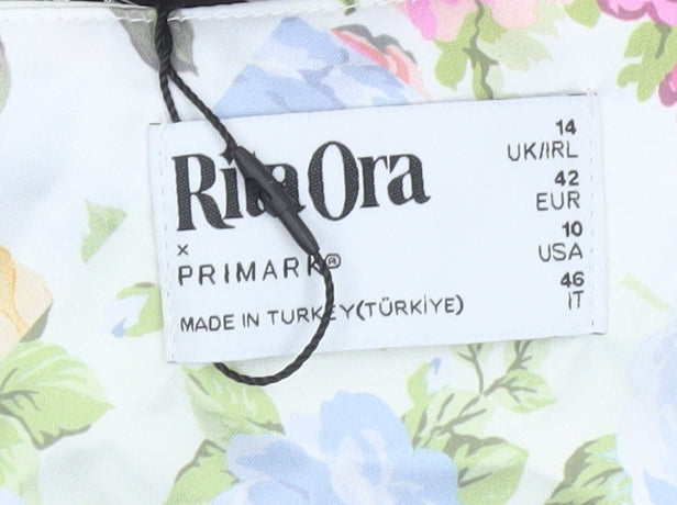 Primark Women’s Multicoloured Floral Slip Dress Size 14