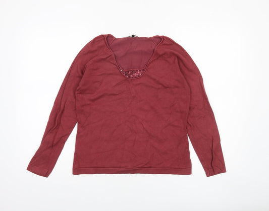 Womens UK Size M Linea Red Pullover Jumper