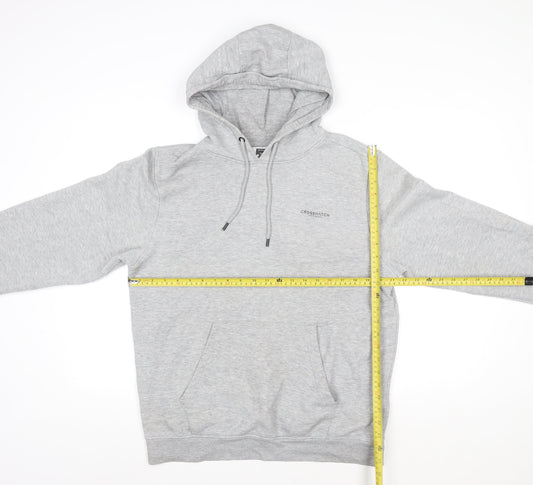 Mens UK Size L Crosshatch Grey Pullover Hoodie