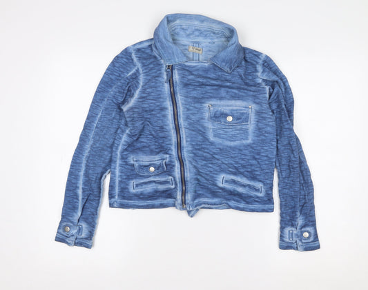Girls UK Size 14 Years NEXT Blue Biker Coat
