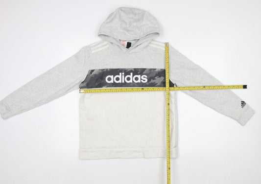 Girls UK Size 14 Years adidas Grey Pullover Hoodie