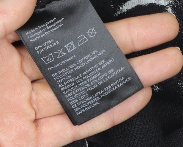 Teens UK Size 14 H&M Black Pullover Hoodie