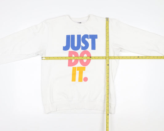 Womens UK Size M Nike White Pullover Sweatshirt