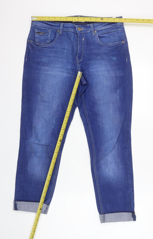 Womens UK Size 12 Promod Relaxed Fit Boyfriend Blue Jeans