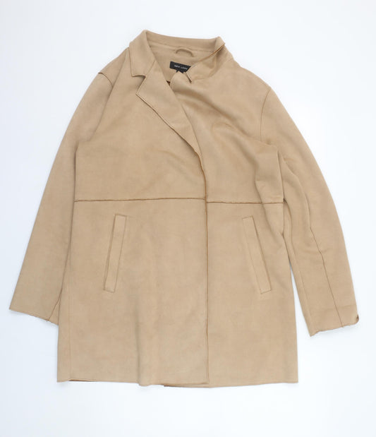 Womens UK Size 10 New Look Beige Overcoat