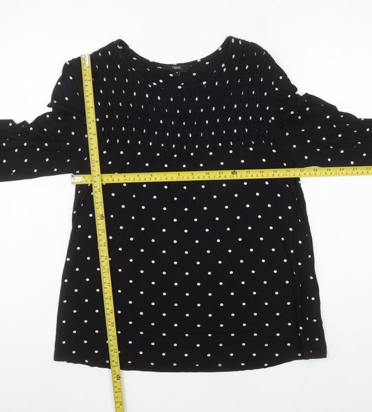 Womens UK Size 10 NEXT Black Tunic Blouse
