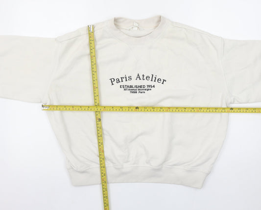 Womens UK Size S H&M Ivory Pullover Sweatshirt