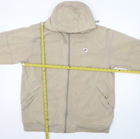Mens UK Size L Nike Beige Full Zip Hoodie