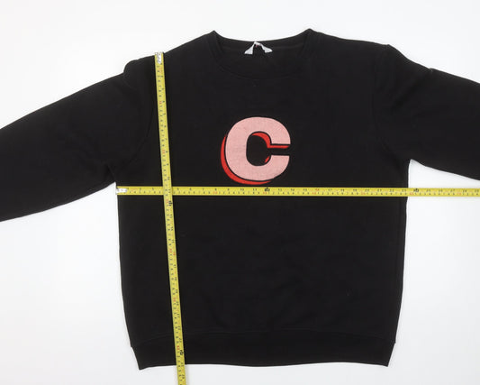 Womens UK Size L Neon Sheep Black Pullover Sweatshirt