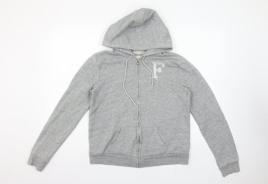 Womens UK Size M Abercrombie & Fitch Grey Full Zip Hoodie