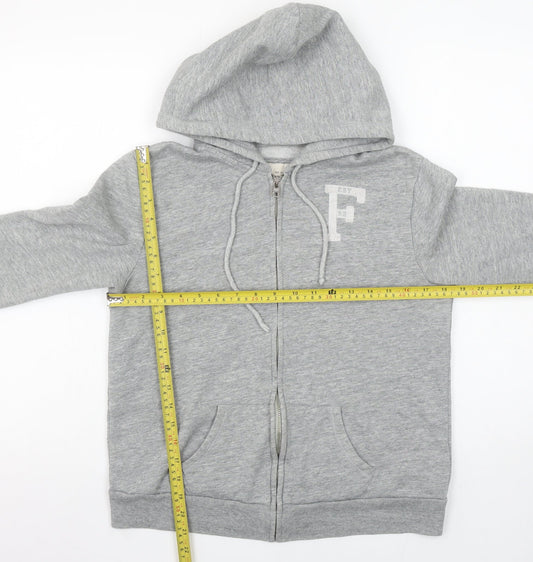 Womens UK Size M Abercrombie & Fitch Grey Full Zip Hoodie