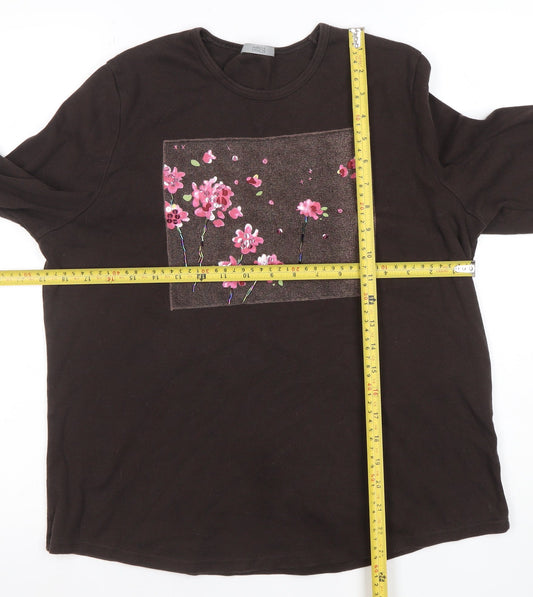 Womens UK Size 18 Marks and Spencer Brown Basic T-Shirt