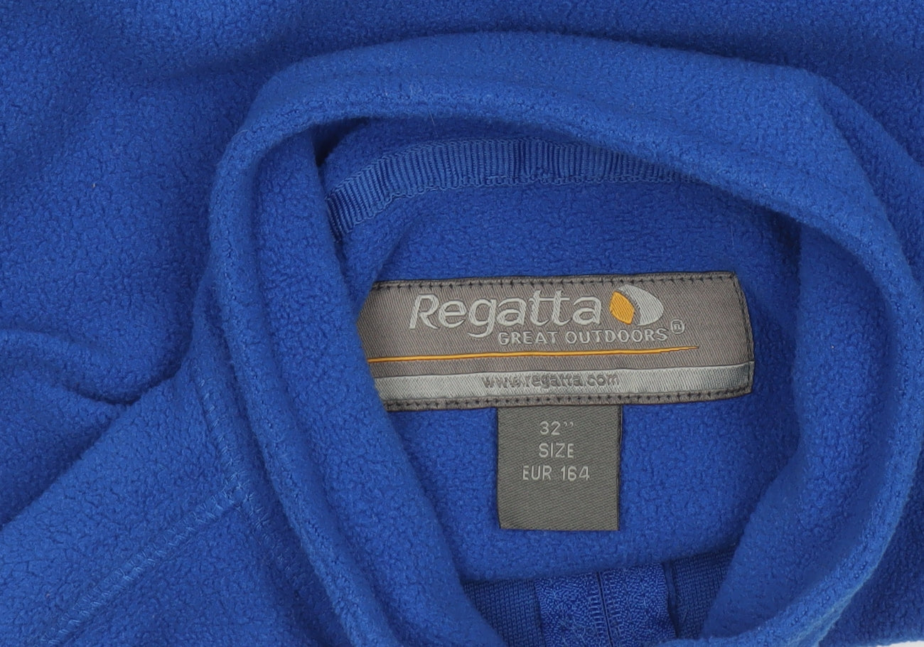 Additional view of Regatta boys’ blue fleece pullover sweatshirt 14 years 1/4 zip outdoor