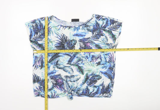 Womens UK Size M Wallis Multicoloured Cropped T-Shirt