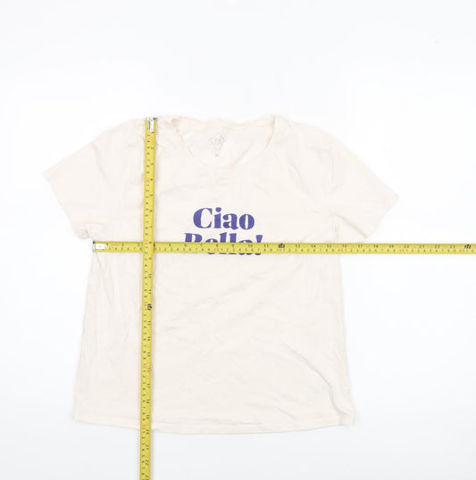 Womens UK Size M TEX Ivory Basic T-Shirt