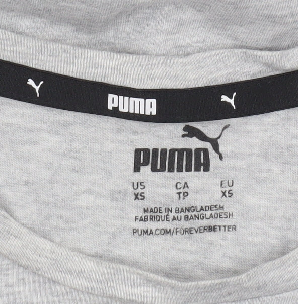 Womens UK Size XS PUMA Grey Basic T-Shirt