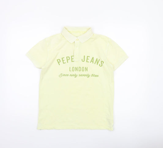 Teens UK Size S Pepe Jeans Yellow Basic Polo