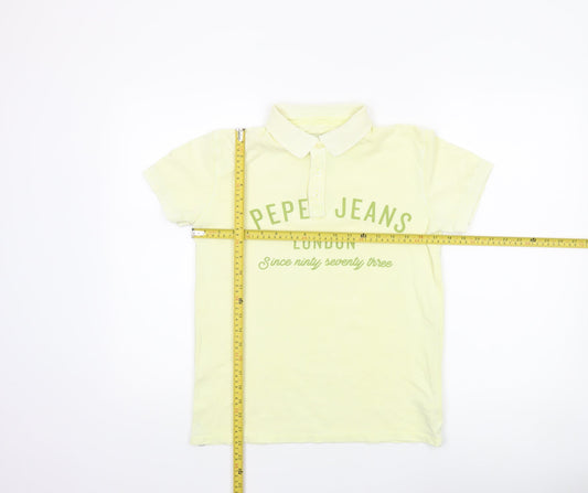 Teens UK Size S Pepe Jeans Yellow Basic Polo