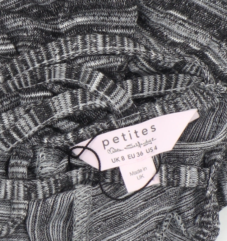Womens UK Size 8 Miss Selfridge Grey Cropped T-Shirt