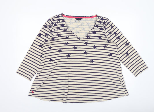 Womens UK Size 12 Joules Beige Basic T-Shirt