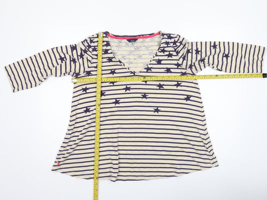 Womens UK Size 12 Joules Beige Basic T-Shirt