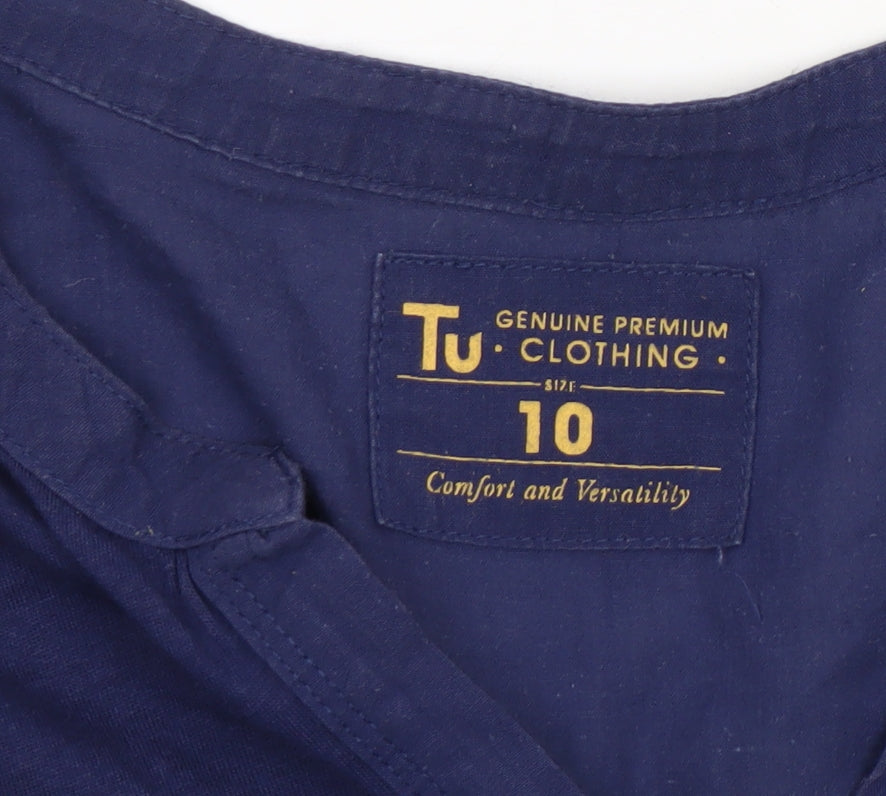 Womens UK Size 10 TU Blue Tunic Blouse