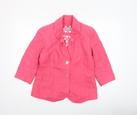 Womens UK Size 12 Marks and Spencer Regular Pink Blazer