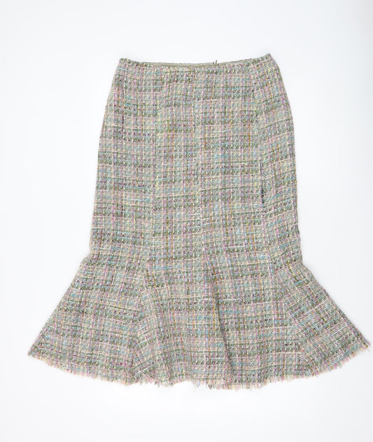 Womens UK Size 12 Jigsaw Trumpet Tweed Skirt