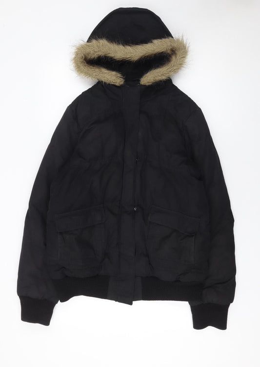 Womens UK Size 14 Dorothy Perkins Black Puffer Jacket