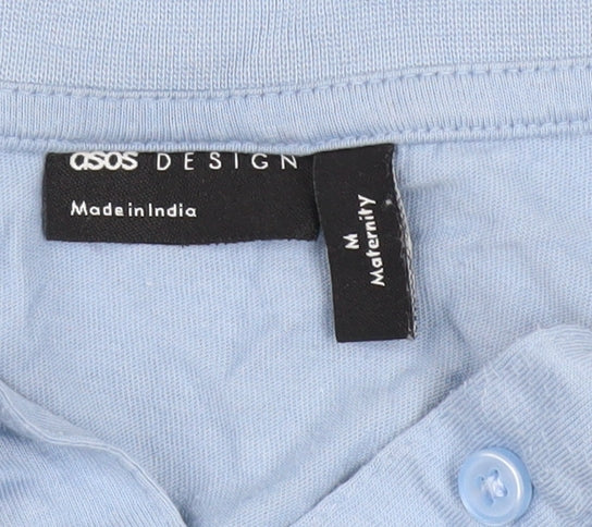 Womens UK Size M ASOS DESIGN Blue Basic Button-Up