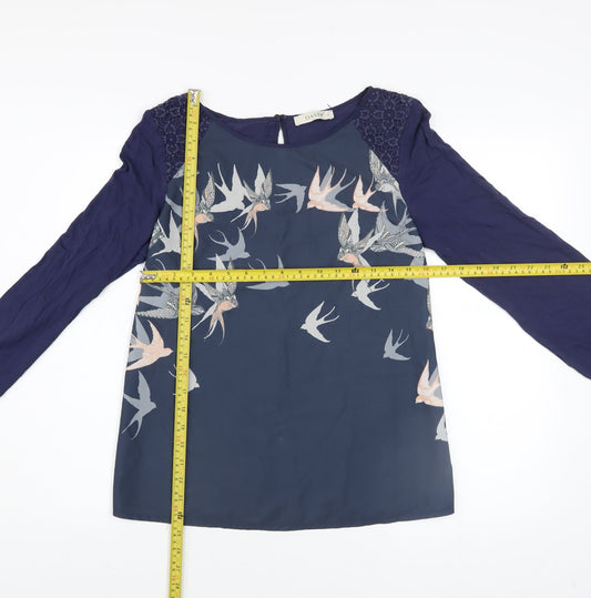 Womens UK Size M Oasis Blue Tunic Blouse