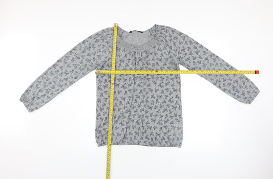 Womens UK Size 12 Bm Casual Grey Tunic Blouse