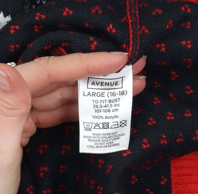 Mens UK Size L Avenue Red Pullover Jumper