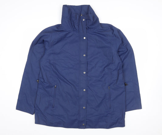 J.Jill Women's Blue Water Resistant Mid-Length Anorak Jacket Size M