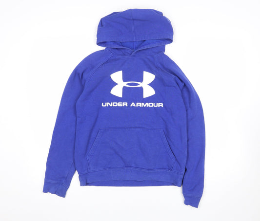Boys UK Size 13-14 Years Under armour Blue Pullover Hoodie