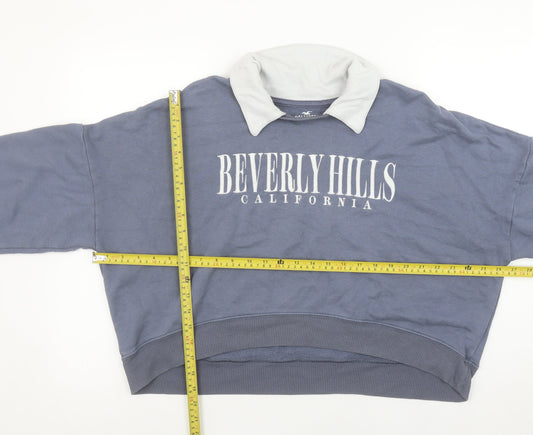 Womens UK Size L Hollister Blue Pullover Sweatshirt