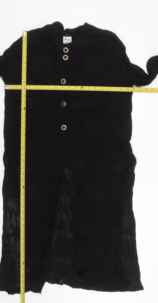 Womens UK Size 14 Elinette Design Black Tunic Blouse