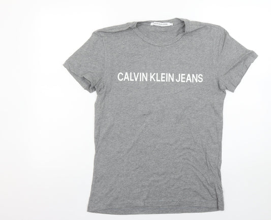 Mens UK Size S Calvin Klein Jeans Grey T-Shirt