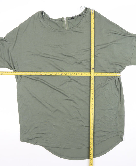 Womens UK Size 14 Select Green Basic T-Shirt
