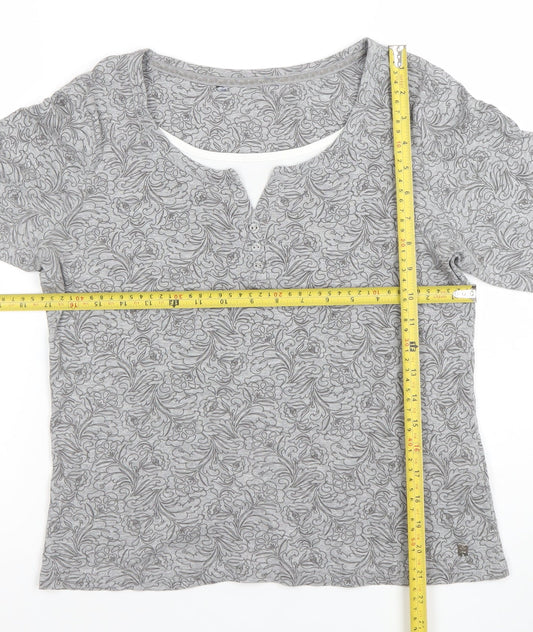 Womens UK Size 14 Debenhams Grey Basic T-Shirt